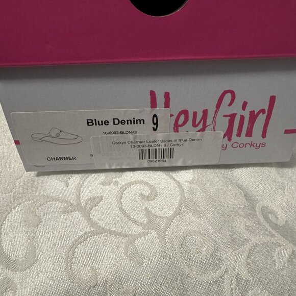 Hey Girl by Corkys Blue Denim Charmer Mules EUC - Picture 7 of 7